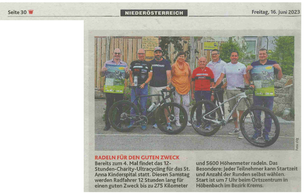 Charity Ultacycling 2023 - Kronen Zeitung