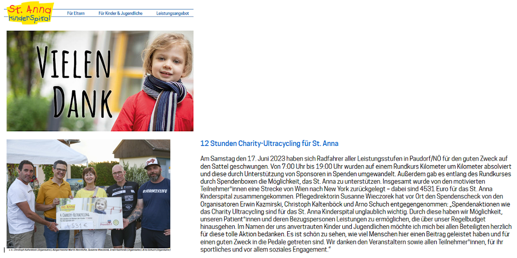 Charity Ultacycling 2023 - Internet