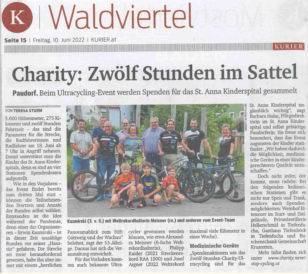 Charity Ultracycling 2022 - NÖN